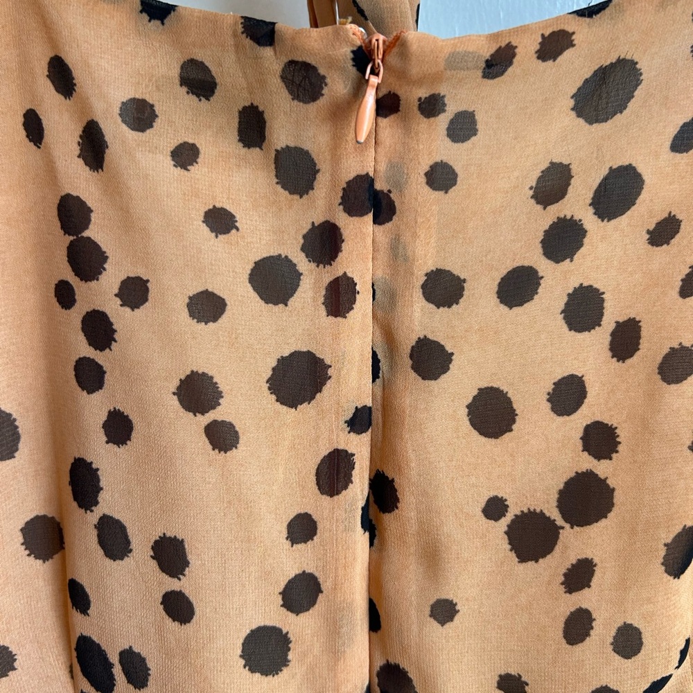 Lindy Bop Tan and Black Polka Dot Midi Dress - Picture 3 of 4
